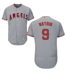Men's Majestic Los Angeles Angels of Anaheim #9 Cameron Maybin Grey Flexbase Authentic Collection MLB Jersey
