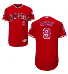 Men's Majestic Los Angeles Angels of Anaheim #9 Cameron Maybin Red Alternate Flexbase Authentic Collection MLB Jersey