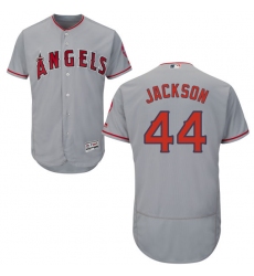 Men's Majestic Los Angeles Angels of Anaheim #44 Reggie Jackson Grey Road Flex Base Authentic Collection MLB Jersey