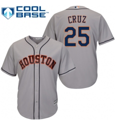 Men's Majestic Houston Astros #25 Jose Cruz Jr. Replica Grey Road Cool Base MLB Jersey