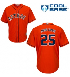 Men's Majestic Houston Astros #25 Jose Cruz Jr. Replica Orange Alternate Cool Base MLB Jersey
