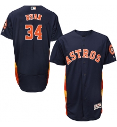 Men's Majestic Houston Astros #34 Nolan Ryan Navy Blue Alternate Flex Base Authentic Collection MLB Jersey