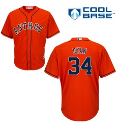 Men's Majestic Houston Astros #34 Nolan Ryan Replica Orange Alternate Cool Base MLB Jersey