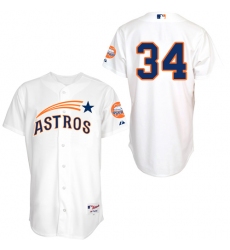 Men's Majestic Houston Astros #34 Nolan Ryan Replica White 1965 Turn Back The Clock MLB Jersey