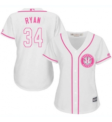 Women's Majestic Houston Astros #34 Nolan Ryan Authentic White Fashion Cool Base MLB Jersey