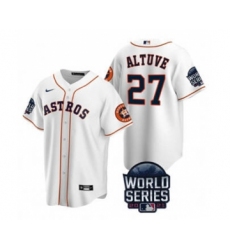 Men's Houston Astros #27 Jose Altuve 2021 White World Series Cool Base Stitched Baseball Jersey