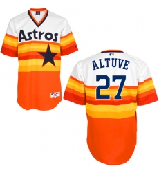Men's Majestic Houston Astros #27 Jose Altuve Replica White/Orange 1979 Turn Back The Clock MLB Jersey