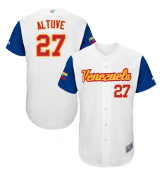 Men's Venezuela Baseball Majestic #27 Jose Altuve White 2017 World Baseball Classic Authentic Team Jersey