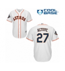 Youth Houston Astros #27 Jose Altuve Authentic White Home Cool Base 2019 World Series Bound Baseball Jersey