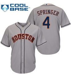 Men's Majestic Houston Astros #4 George Springer Replica Grey Road Cool Base MLB Jersey