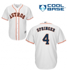 Women's Majestic Houston Astros #4 George Springer Authentic White Home Cool Base MLB Jersey