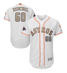 Men's Majestic Houston Astros #60 Dallas Keuchel White 2018 Gold Program Flex Base Authentic Collection MLB Jersey