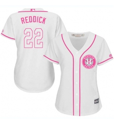 Women's Majestic Houston Astros #22 Josh Reddick Authentic White Fashion Cool Base MLB Jersey