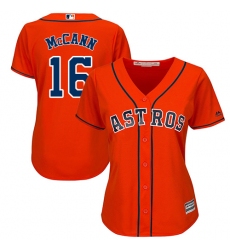 Women's Majestic Houston Astros #16 Brian McCann Authentic Orange Alternate Cool Base MLB Jersey