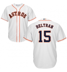 Youth Majestic Houston Astros #15 Carlos Beltran Authentic White Home Cool Base MLB Jersey