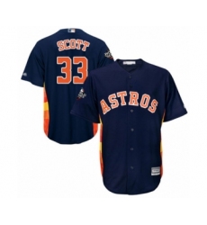 Youth Houston Astros #33 Mike Scott Authentic Navy Blue Alternate Cool Base 2019 World Series Bound Baseball Jersey