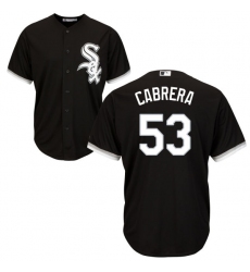 Men's Majestic Chicago White Sox #53 Melky Cabrera Replica Black Alternate Home Cool Base MLB Jersey