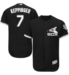 Men's Majestic Chicago White Sox #7 Jeff Keppinger Authentic Black Alternate Home Cool Base MLB Jersey