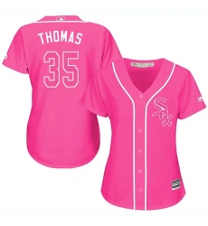 Women's Majestic Chicago White Sox #35 Frank Thomas Authentic Pink Fashion Cool Base MLB Jersey