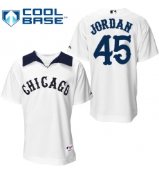 Men's Majestic Chicago White Sox #45 Michael Jordan Replica White 1976 Turn Back The Clock MLB Jersey
