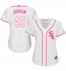 Women's Majestic Chicago White Sox #45 Michael Jordan Replica White Fashion Cool Base MLB Jersey