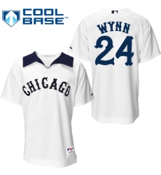 Men's Majestic Chicago White Sox #24 Early Wynn Authentic White 1976 Turn Back The Clock MLB Jersey