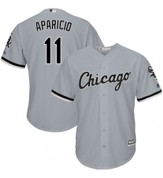 Youth Majestic Chicago White Sox #11 Luis Aparicio Authentic Grey Road Cool Base MLB Jersey