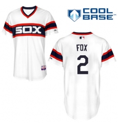 Men's Majestic Chicago White Sox #2 Nellie Fox Replica White 2013 Alternate Home Cool Base MLB Jersey