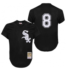 Men's Mitchell and Ness 1993 Chicago White Sox #8 Bo Jackson Authentic Black Throwback MLB Jersey