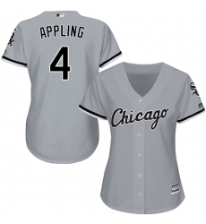 Women's Majestic Chicago White Sox #4 Luke Appling Authentic Grey Road Cool Base MLB Jersey