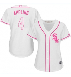 Women's Majestic Chicago White Sox #4 Luke Appling Replica White Fashion Cool Base MLB Jersey