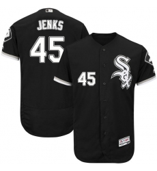 Men's Majestic Chicago White Sox #45 Bobby Jenks Black Flexbase Authentic Collection MLB Jersey