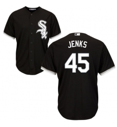 Youth Majestic Chicago White Sox #45 Bobby Jenks Replica Black Alternate Home Cool Base MLB Jersey