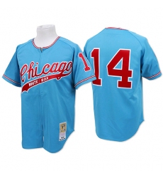 Men's Mitchell and Ness Chicago White Sox #14 Bill Melton Replica Blue Throwback MLB Jersey