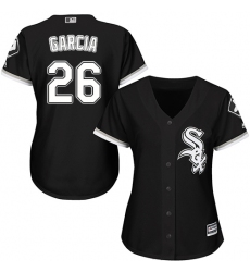 Women's Majestic Chicago White Sox #26 Avisail Garcia Replica Black Alternate Home Cool Base MLB Jersey
