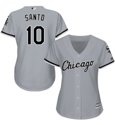 Women's Majestic Chicago White Sox #10 Ron Santo Authentic Grey Road Cool Base MLB Jersey