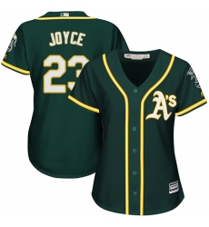 Women's Majestic Oakland Athletics #23 Matt Joyce Authentic Green Alternate 1 Cool Base MLB Jersey