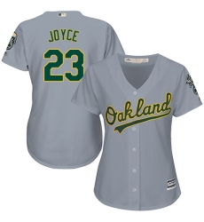 Women's Majestic Oakland Athletics #23 Matt Joyce Replica Grey Road Cool Base MLB Jersey