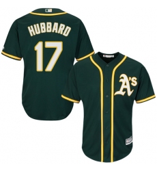 Men's Majestic Oakland Athletics #17 Glenn Hubbard Replica Green Alternate 1 Cool Base MLB Jersey