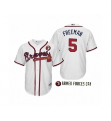 Men's 2019 Armed Forces Day Freddie Freeman #5 Atlanta Braves White Jersey