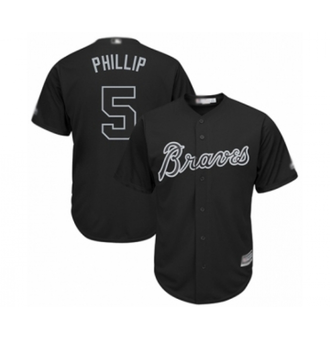 Men's Atlanta Braves #5 Freddie Freeman  Phillip  Authentic Black 2019 Players Weekend Baseball Jersey