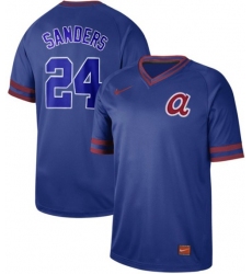Men's Nike Atlanta Braves #24 Deion Sanders Royal Authentic Cooperstown Collection Stitched Baseball Jersey