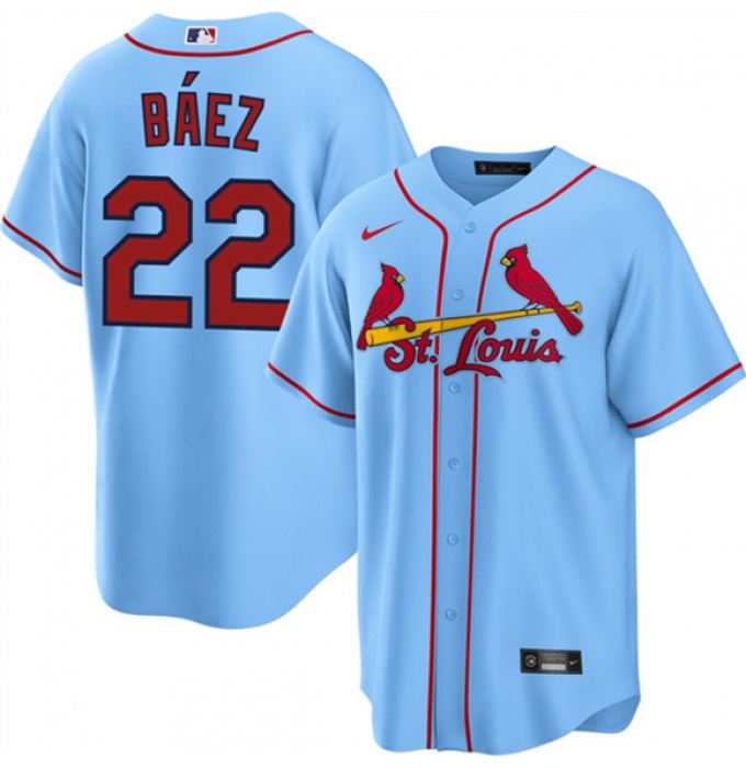 Men's St. Louis Cardinals #22 Joshua Báez Blue Cool Base Stitched Baseball Jersey