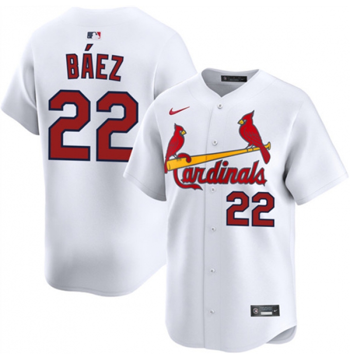 Men's St. Louis Cardinals #22 Joshua Báez White Home Limited Stitched Baseball Jersey