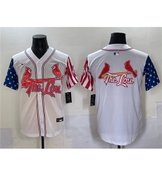 Men's St. Louis Cardinals Team Big Logo White Independence Day Vapor Premier Limited Stitched Baseball Jersey