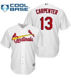 Youth Majestic St. Louis Cardinals #13 Matt Carpenter Replica White Home Cool Base MLB Jersey