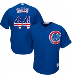 Men's Majestic Chicago Cubs #44 Anthony Rizzo Replica Royal Blue USA Flag Fashion MLB Jersey