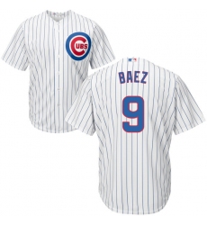 Youth Majestic Chicago Cubs #9 Javier Baez Authentic White Home Cool Base MLB Jersey