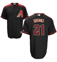 Men's Majestic Arizona Diamondbacks #21 Zack Greinke Replica Black Alternate Home Cool Base MLB Jersey