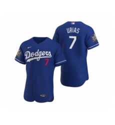 Men's Los Angeles Dodgers #7 Julio Urias Nike Royal 2020 World Series Authentic Jersey